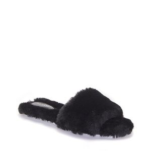 Vince Camuto Ampendie Fuzzy Slide Slippers Sz 6.5